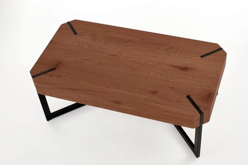 Stolik kawowy Frada prostokątny orzechowy czarny loftowy 110x60 cm do salonu Intesi