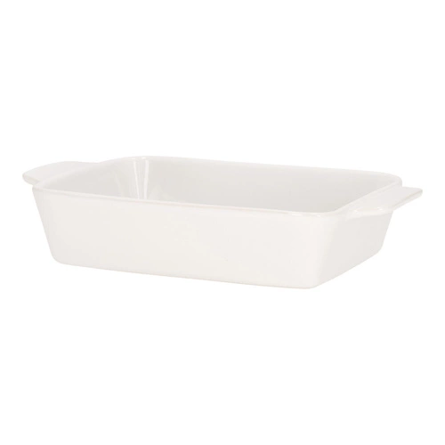 Ceramiczne naczynie do zapiekania z rączkami Intesi Mazzoni 31cm białe prostokątne do lasagne