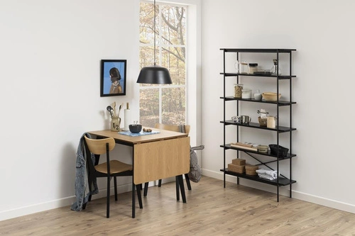 Stół rozkładany do jadalni Roxby nowoczesny naturalny/czarny 120 cm Actona
