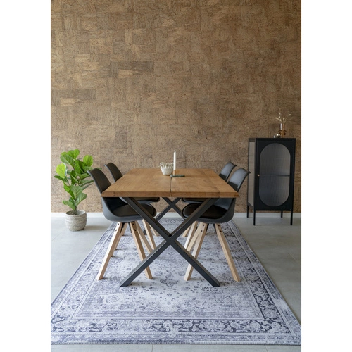 Krzesło Bergen czarne PU/ naturalne