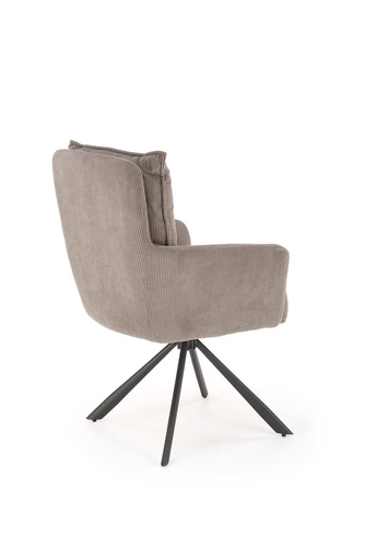 Fotel obrotowy Aldora Intesi szary sztruks nowoczesny do biura i salonu kompaktowy