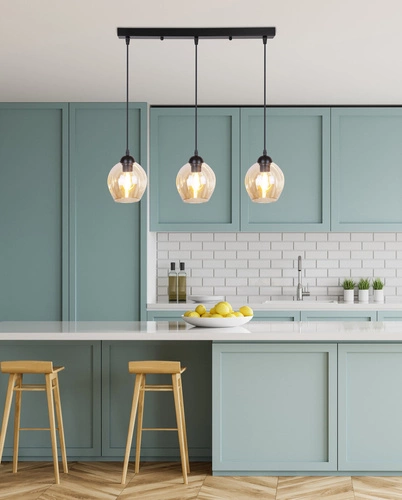 Lampa wisząca Aspa nowoczesna szklana 3-punktowa brązowa do salonu i jadalni