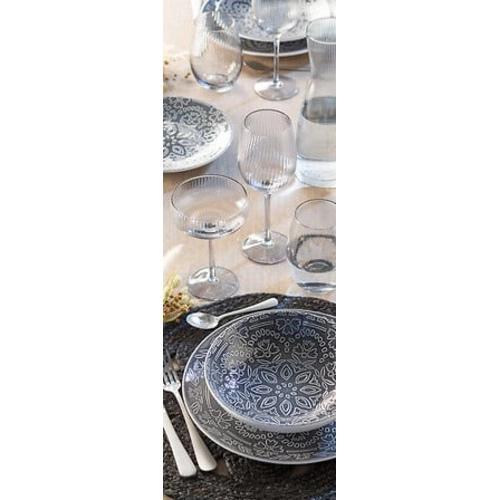 5five simply smart zestaw sztućców obiadowych 24 elementy srebrne matowe na 6 osób do zmywarki