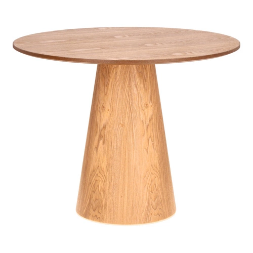 Stół okrągły Soleilo 80 cm naturalny dąb na jednej nodze do salonu i kawiarni Intesi