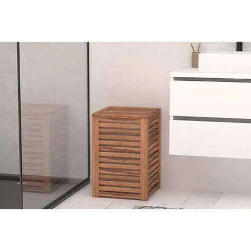 Kosz na pranie 65l Acacia z pokrywą z drewna akacjowego do łazienki w stylu boho 5five