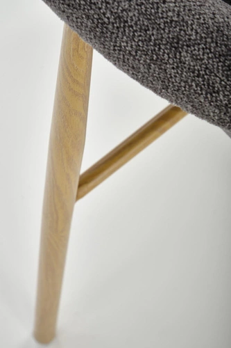 Krzesło tapicerowane Mathilde szare Intesi do jadalni nowoczesne z podłokietnikami skandynawskie