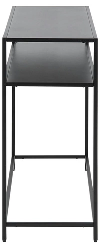 Konsola Newcastle II czarna metalowa z półką nowoczesna industrialna do salonu lub przedpokoju