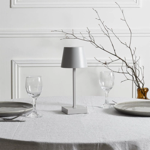 Lampka nocna LED Blanca szara dotykowa nowoczesna do sypialni i salonu Intesi