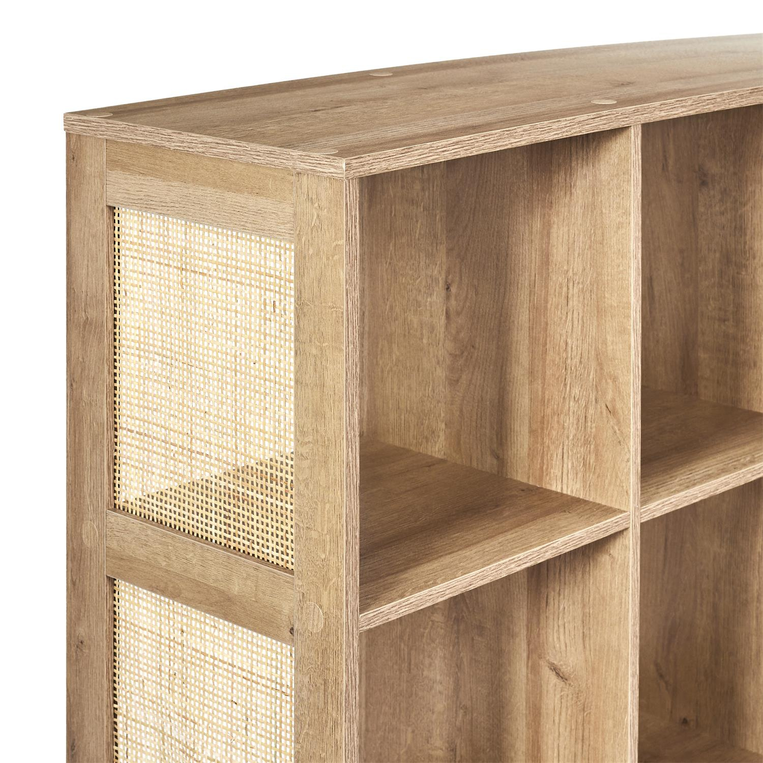 Regał na książki Klaus 9 półek naturalny minimalistyczny stojący do salonu i pokoju Intesi