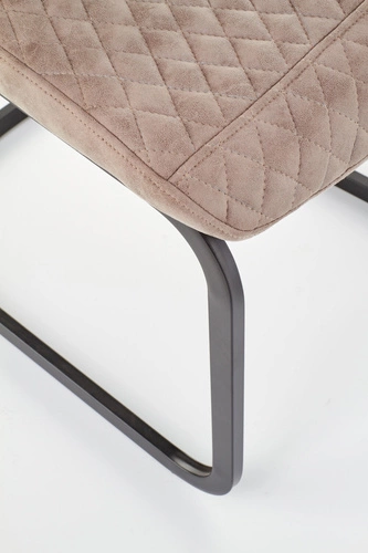 Krzesło tapicerowane Dallas beżowe do jadalni i salonu nowoczesne glamour Intesi