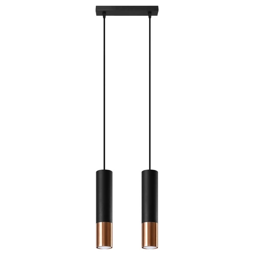 Lampa wisząca Loopez 2 czarna miedź nowoczesna do salonu kuchni lub nad wyspę
