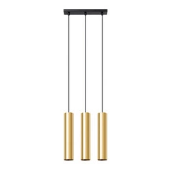 Nowoczesna lampa wisząca Lagos 3 złoty połysk regulowana do salonu i jadalni