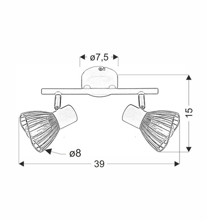 Lampa sufitowa Fly listwa 2x40W E14 biały/chrom