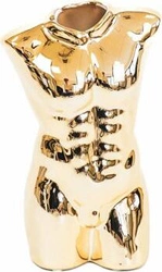Wazon dekoracyjny złoty ceramiczny tors męski HV decor nowoczesny do salonu 24 cm