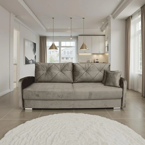 Sofa Urduna z funkcją spania szarobeżowa  Scala85