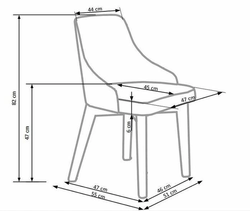 Krzesło tapicerowane Arman szare skandynawskie do jadalni i salonu na białych nogach Intesi