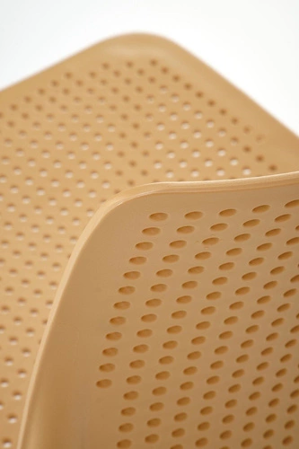 Krzesło ogrodowe Sylie Intesi pomarańczowe z tworzywa sztaplowane nowoczesne do tarasu i balkonu