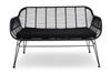 Sofa dwuosobowa nowoczesna Trieste z podłokietnikami polirattan czarny do salonu i przedpokoju