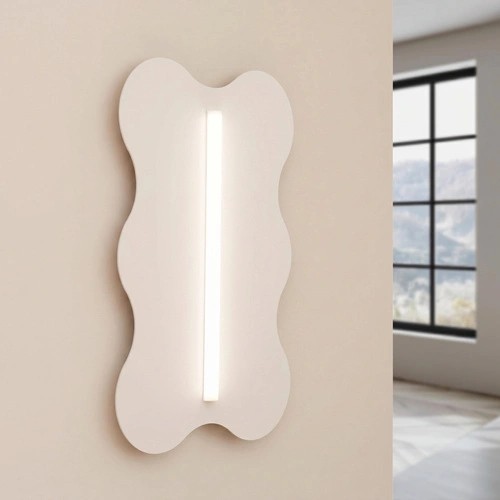 Kinkiet ścienny KLOVER beżowy nowoczesny LED do salonu 66 cm