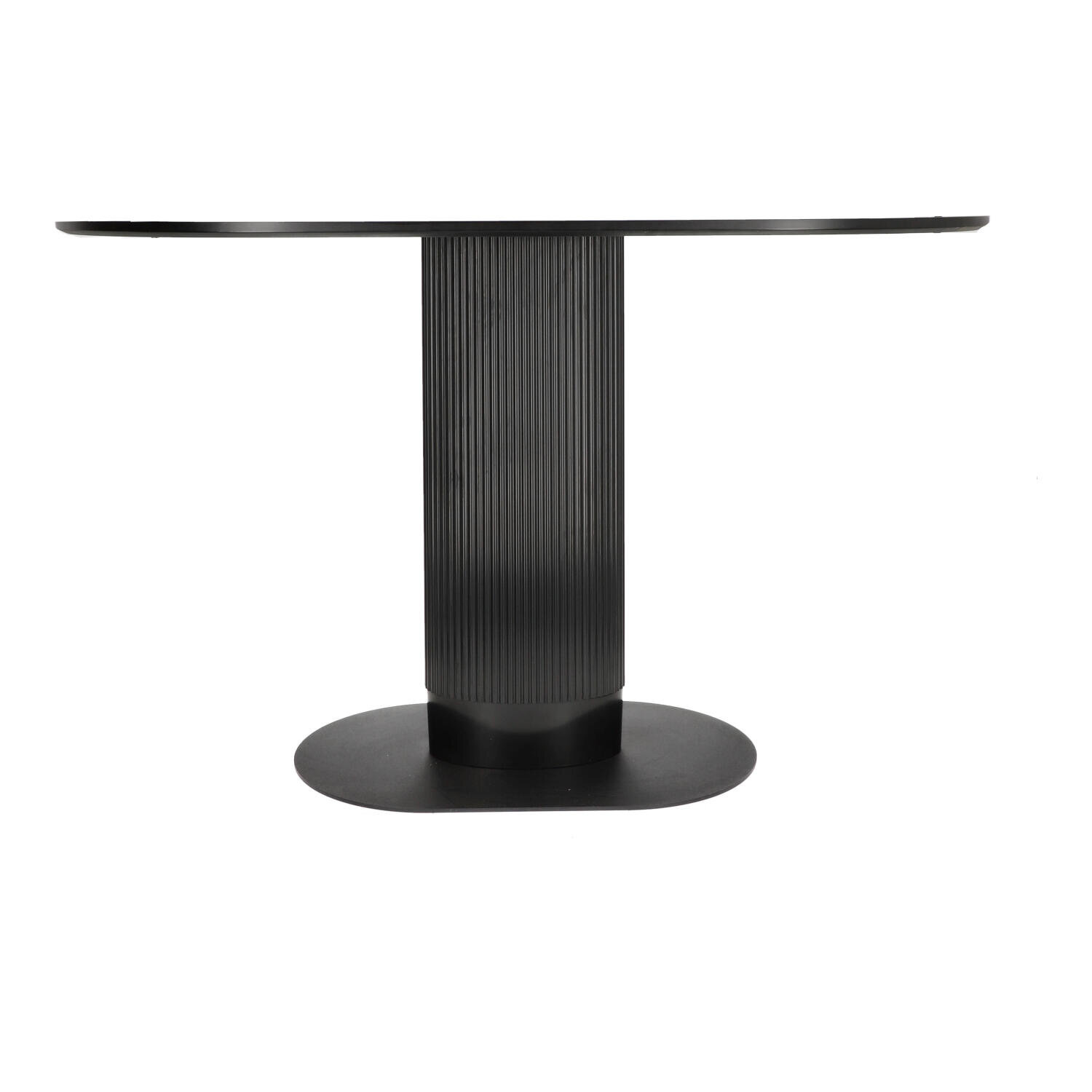 Stół do jadalni Maxim czarny owalny nowoczesny na jednej nodze 120x70 cm Intesi