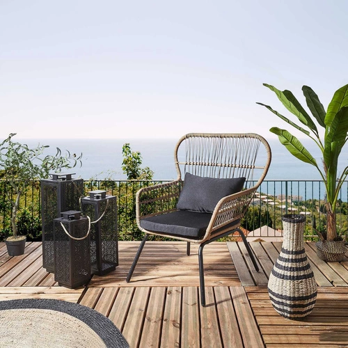 Krzesło Surabaya Arm  czarna poduszka