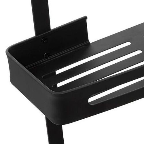Półka łazienkowa Blackalu 2-poziomowa czarna aluminiowa wisząca pod prysznic 5five simply smart