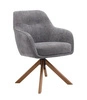 Fotel obrotowy Lova UNIQUE szary aksamitny do salonu loftowy z podłokietnikami