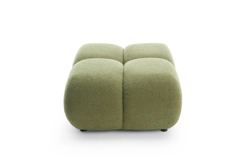 Pufa Flade zielona tapicerowana prostokątna do salonu nowoczesna retro Intesi 89x104 cm