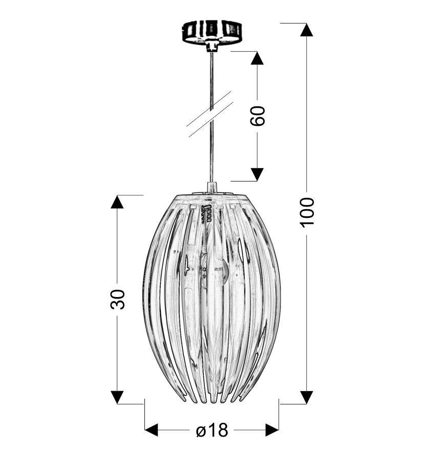 Lampa wisząca Abuko 1x60W E27 różowy mały