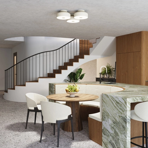 Plafon sufitowy OMIQ beżowy okrągły nowoczesny do salonu i sypialni 30 cm SOLLUX