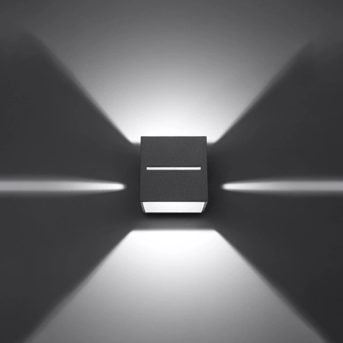 Nowoczesny kinkiet ścienny Lobo szary aluminiowy do salonu i sypialni Sollux Lighting