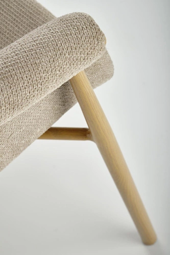 Krzesło tapicerowane Mathilde beżowe z podłokietnikami do jadalni nowoczesne Intesi