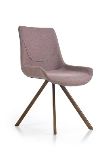 Krzesło tapicerowane Siena szare glamour z podłokietnikami do jadalni na złotych nogach Intesi