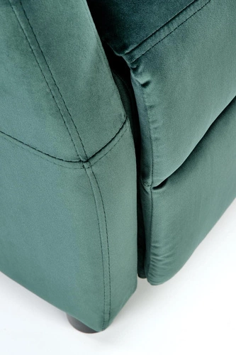 Fotel rozkładany do salonu Dativo welur zielony nowoczesny z funkcją spania Intesi