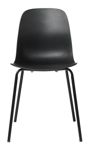 Krzesło Whitby czarne nowoczesne z tworzywa do jadalni i kuchni na metalowych nogach