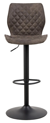 Hoker tapicerowany Naomi Actona antracytowy z oparciem, regulowany, obrotowy do kuchni