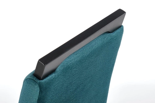 Krzesło do jadalni Alabama tapicerowane welur zielone z czarnymi nogami nowoczesne Intesi