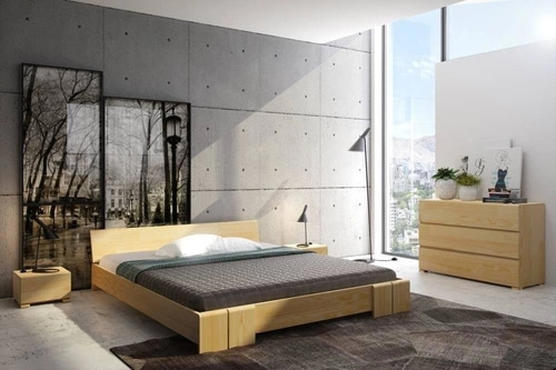 Łóżko drewniane sosnowe Vestre Long 160x220 skandynawskie do sypialni personalizowane