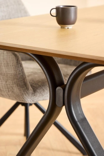 Stół Bristol 200x100 dębowy do jadalni nowoczesny na czarnych nogach