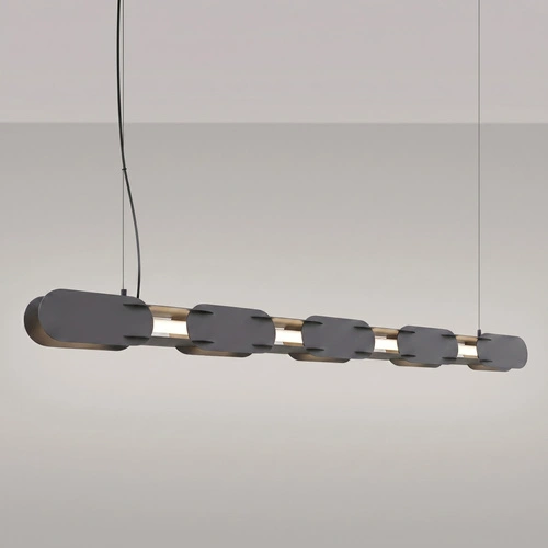 Lampa wisząca CHAIN 158 LED czarna nowoczesna nad stół do jadalni