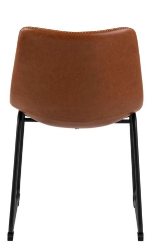 Krzesło do jadalni Oregon Actona tapicerowane ekoskóra brązowe na czarnych płozach nowoczesne