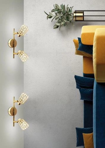 Lampa sufitowa York glamour regulowana złota różowe złoto do salonu i sypialni 2-punktowa