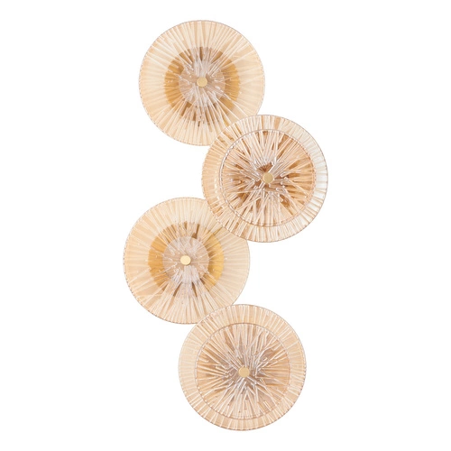 Lampa ścienna LED LUXIO-4 bursztynowa szkło glamour do salonu i sypialni 32 cm