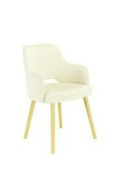 Krzesło A-2134 FAMEG nowoczesne czarne welurowe z podłokietnikami do jadalni