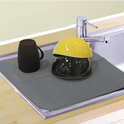 Intesi mikrofibrowa mata do suszenia naczyń szara na blat kuchenny kompaktowa 45,5x35,5 cm