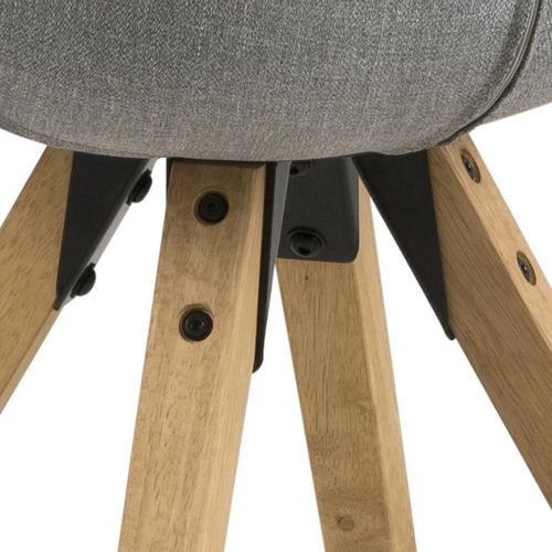 Krzesło tapicerowane Dima Actona jasnoszare skandynawskie do jadalni i salonu na drewnianych nogach