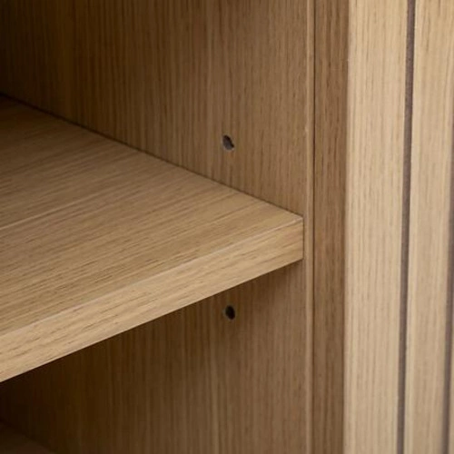 Szafka RTV drewniana Tasso 120 cm ryflowana stojąca do salonu skandynawska 5five