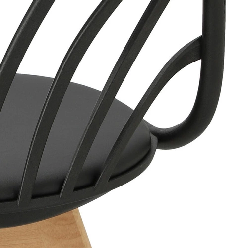 Krzesło do jadalni Sirena Intesi czarne z podłokietnikami, skandynawskie, łatwe czyszczenie