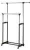 Wieszak stojący na ubrania Tezza czarny loftowy z regulacją szerokości i wysokości