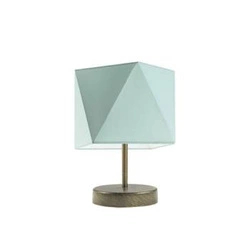 Lampka nocna do sypialni PASADENA miętowa z abażurem nowoczesna metalowa LYSNE 30 cm